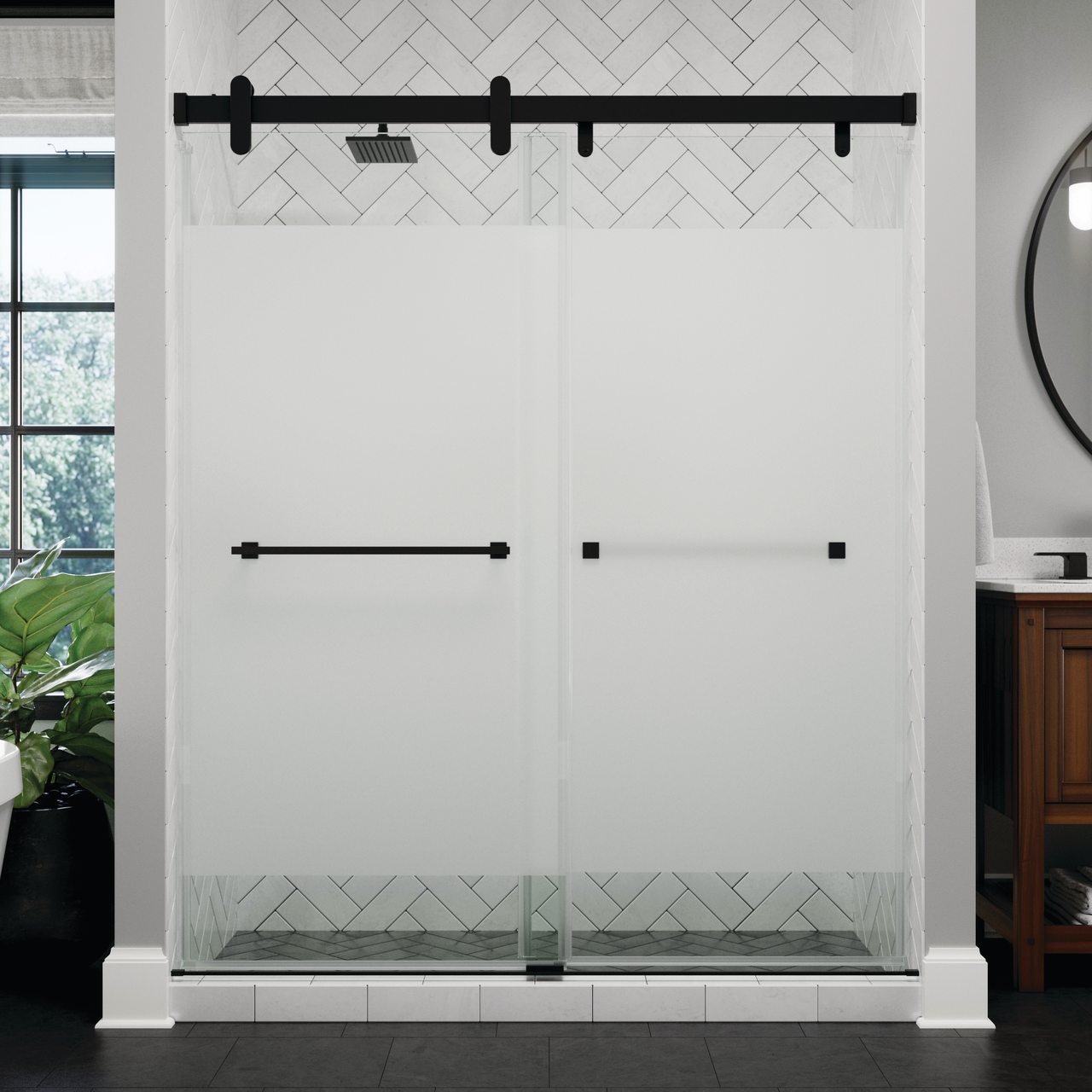 60" Shower / Privacy / Matte Black