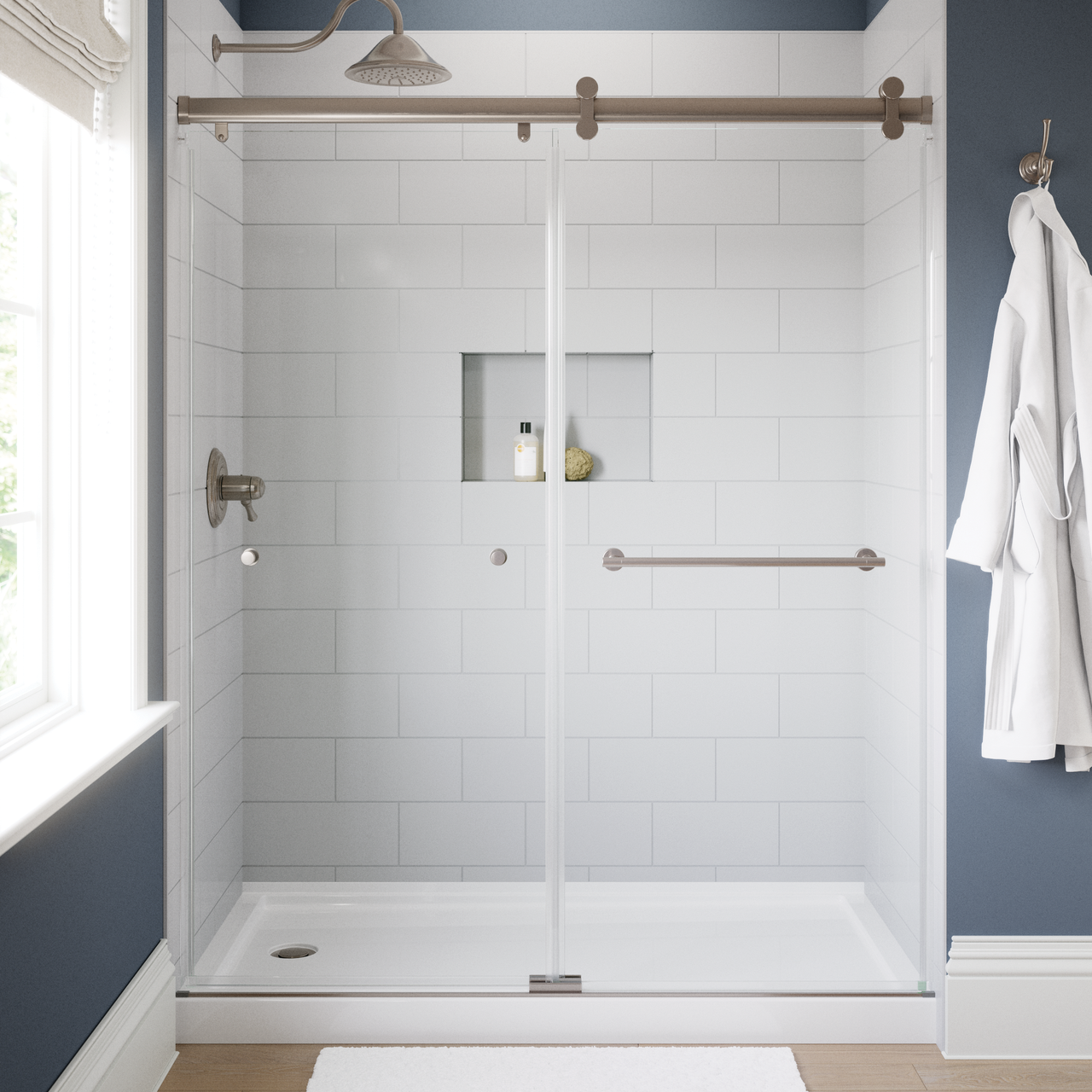 60" Shower / Clear / Brushed Nickel (Shower Door)