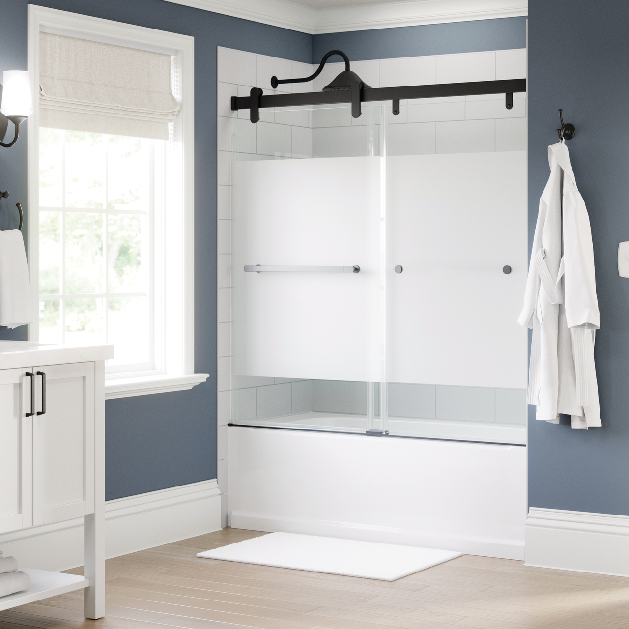 Cabot 8mm Bathtub Door with Lathan Handle