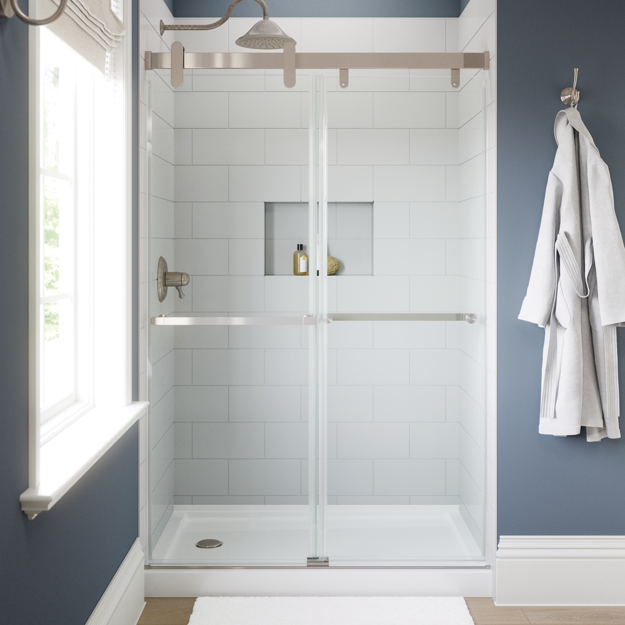 48" Shower / Clear / Brushed Nickel (Shower Door)