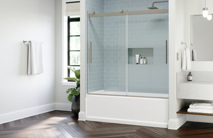 60" Bathtub / Clear / Shower Door Brushed Nickel