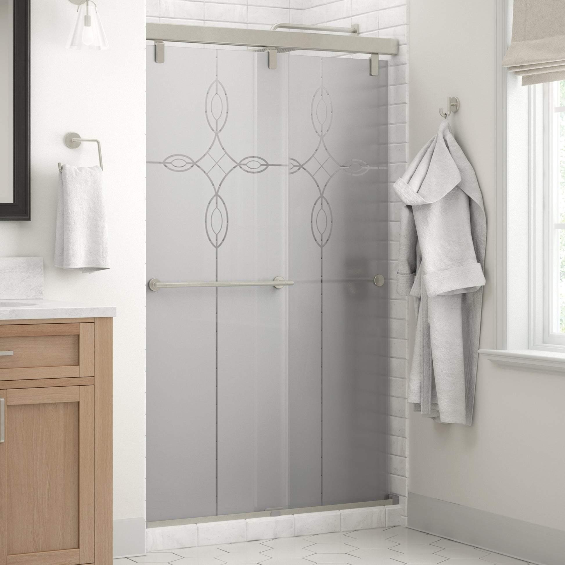 48" Shower / Tranquility / Delta Brushed Nickel