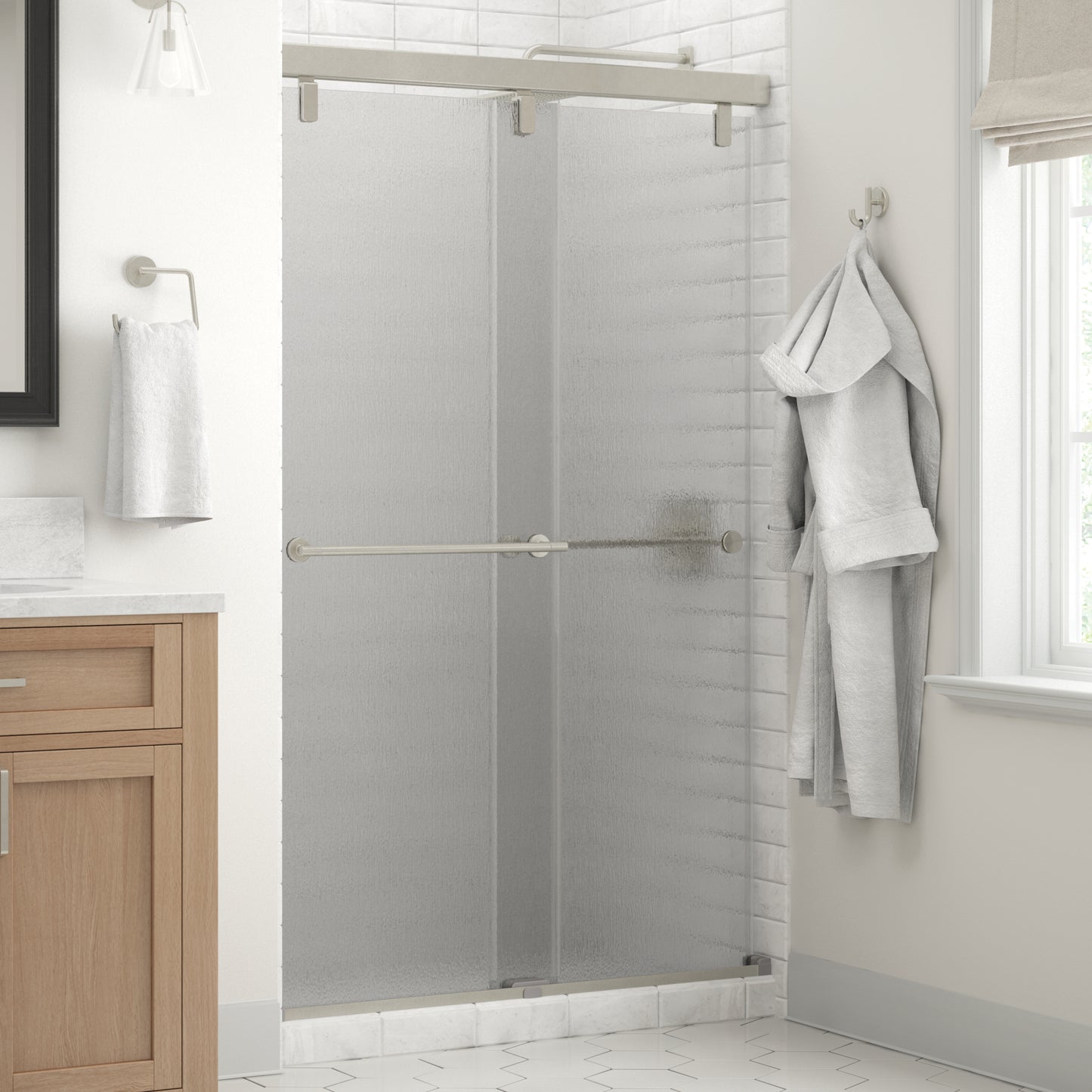 48" Shower / Rain / Delta Brushed Nickel