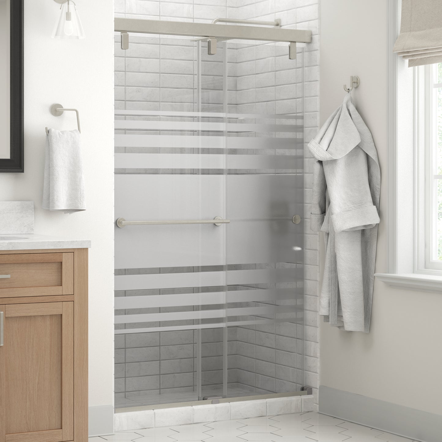 48" Shower / Transition / Delta Brushed Nickel