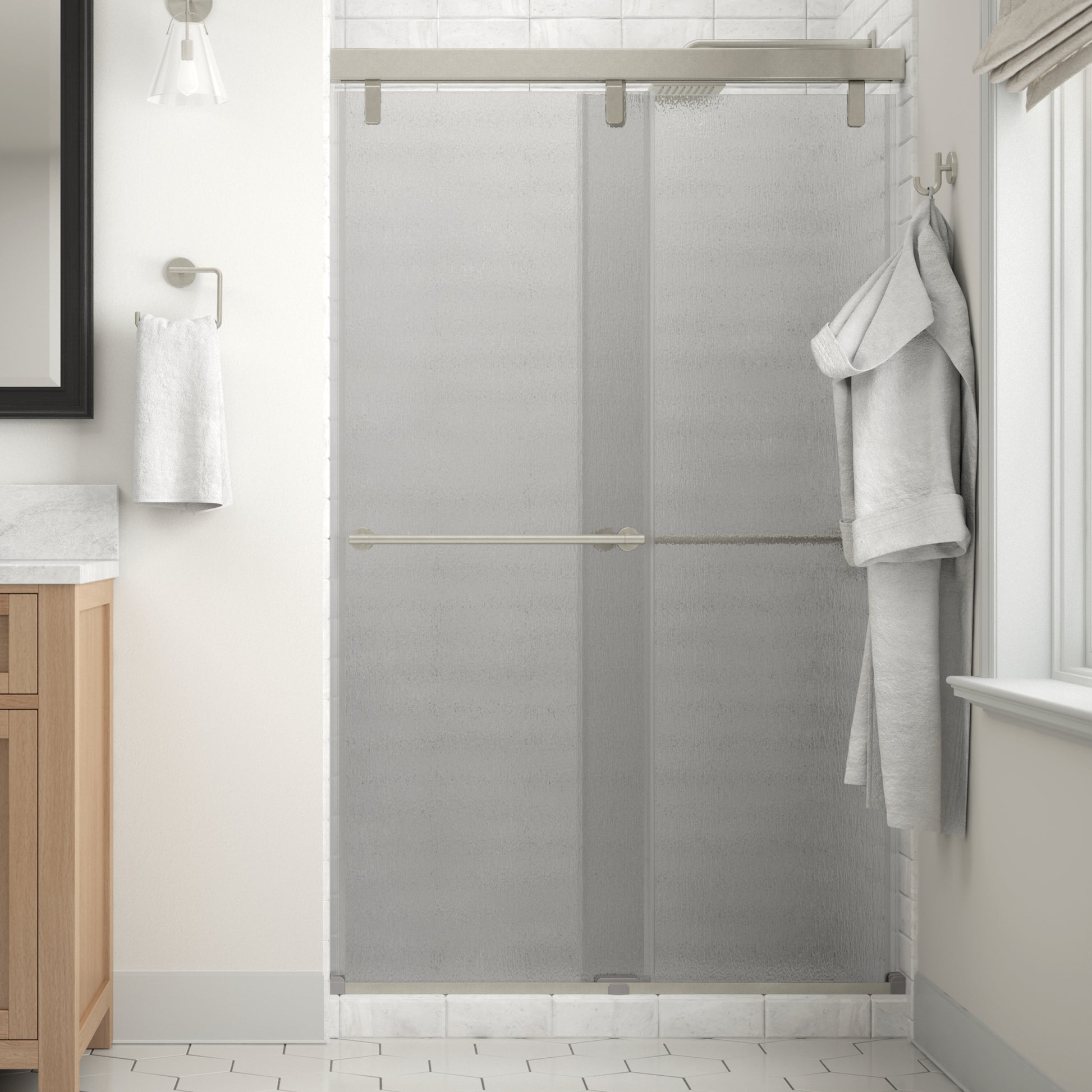 48" Shower / Rain / Delta Brushed Nickel